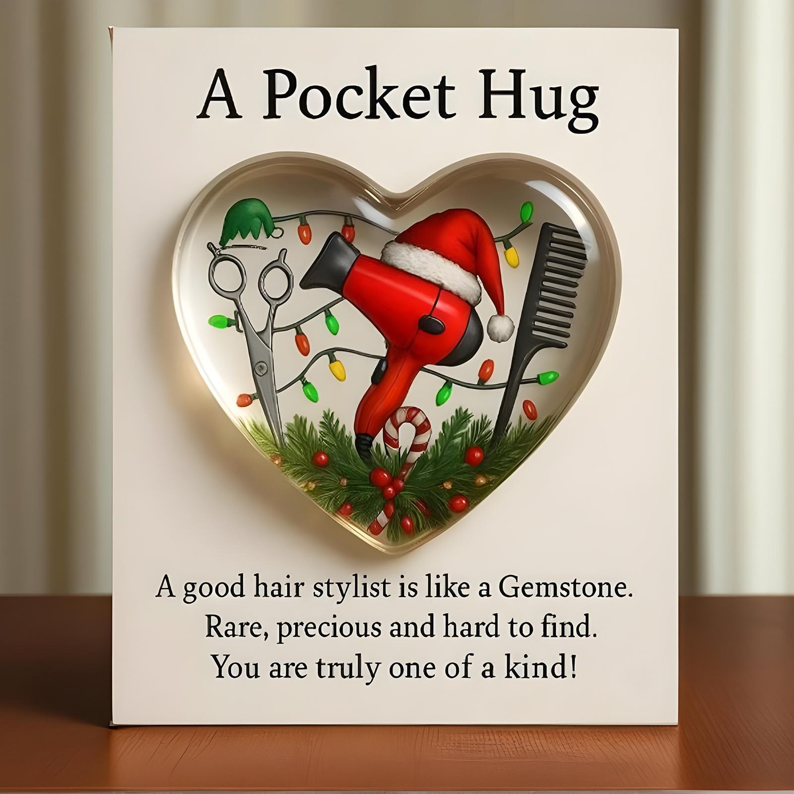1pc A pocket Hug for Hairstylist 2D Heart Shaped Hairdresser Gift