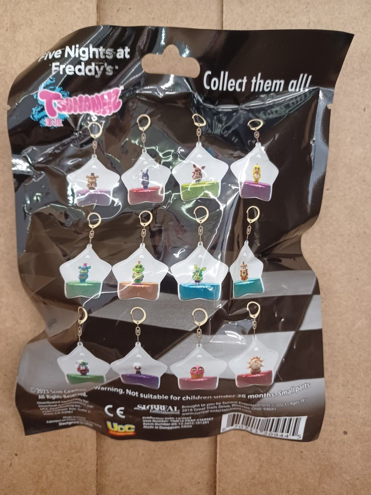 Box of 24 Five Nights At Freddy’s Tsunameez Keychain Blind Bag Suprises Gifts