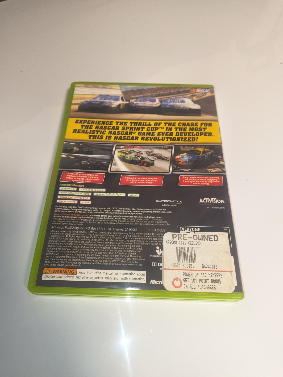 NASCAR the Game 2011 Microsoft Xbox 360 Racing Video Game