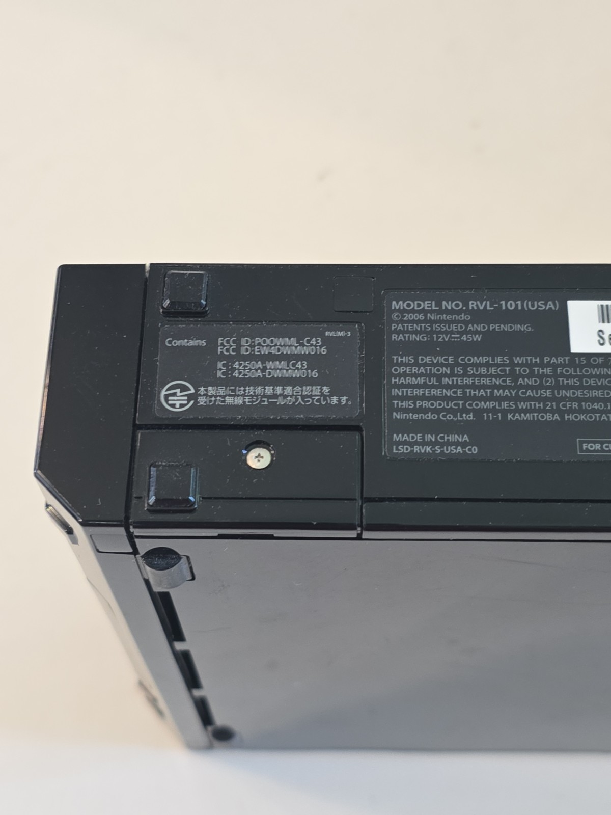 Nintendo Wii RVL-101 Black Home Console USB-A 2006 USA Model