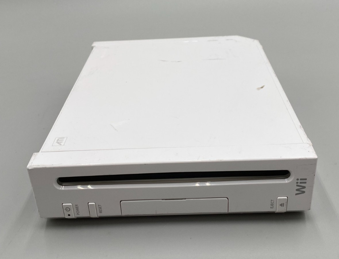 Nintendo Wii RVL-001 Home Console White + 2 Controllers/White Steering Wheel C
