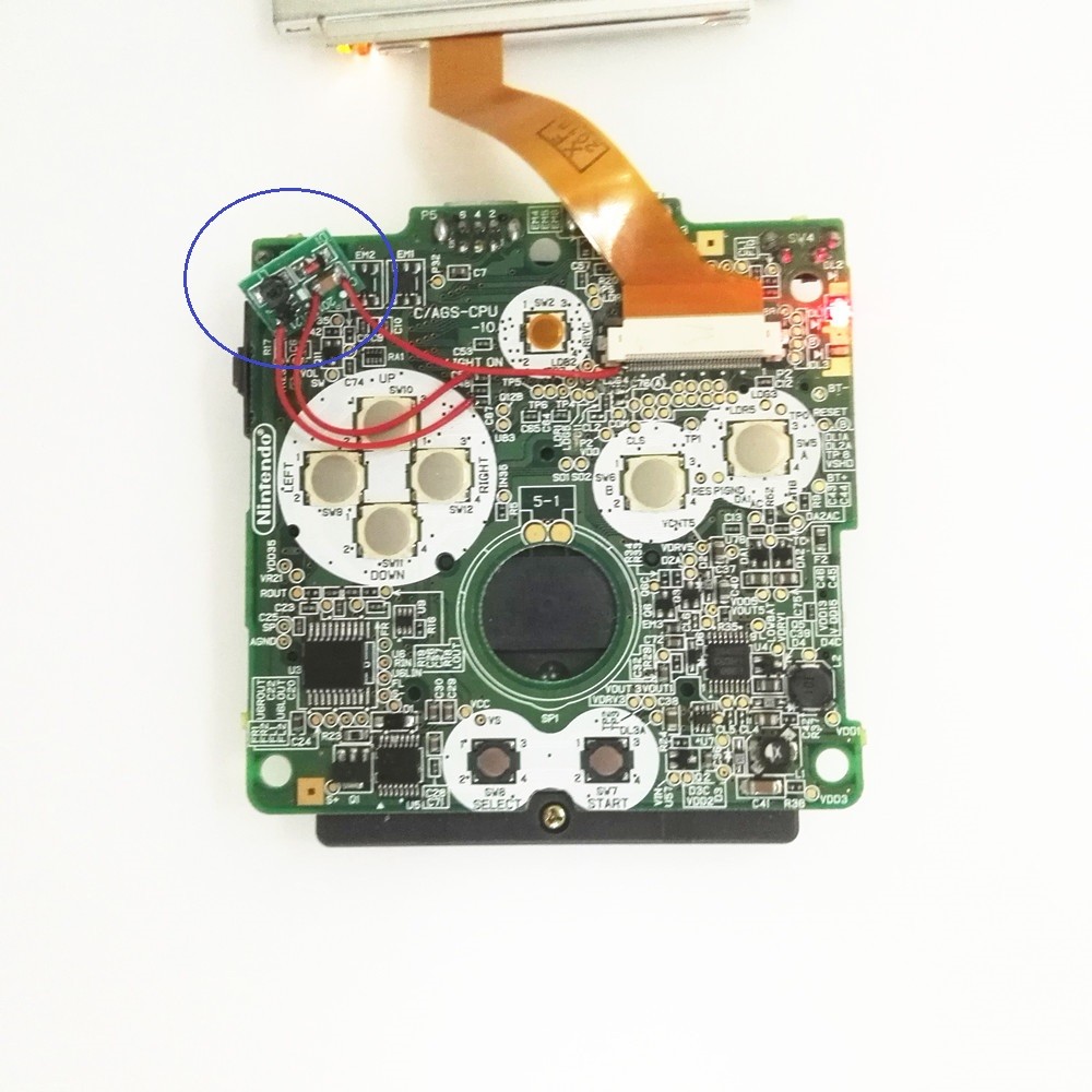 GBA SP AGS-001 Frontlight Change to GBA SP AGS-101 Backlight LCD Transfer Board