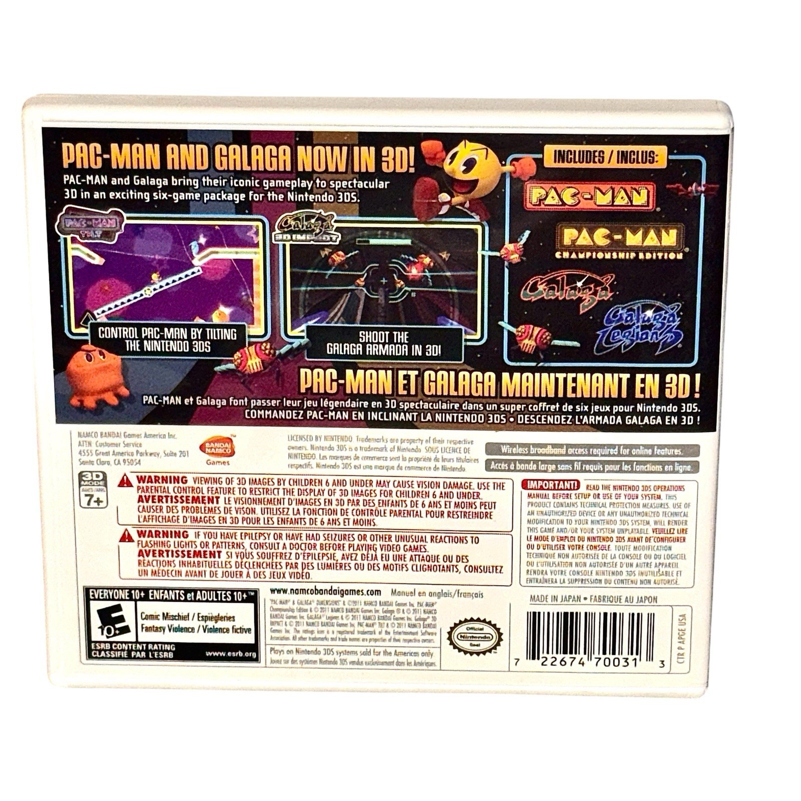 Pac-Man & Galaga Dimensions (Nintendo 3DS, 2011) Namco NTSC COMPLETE CIB NICE!!