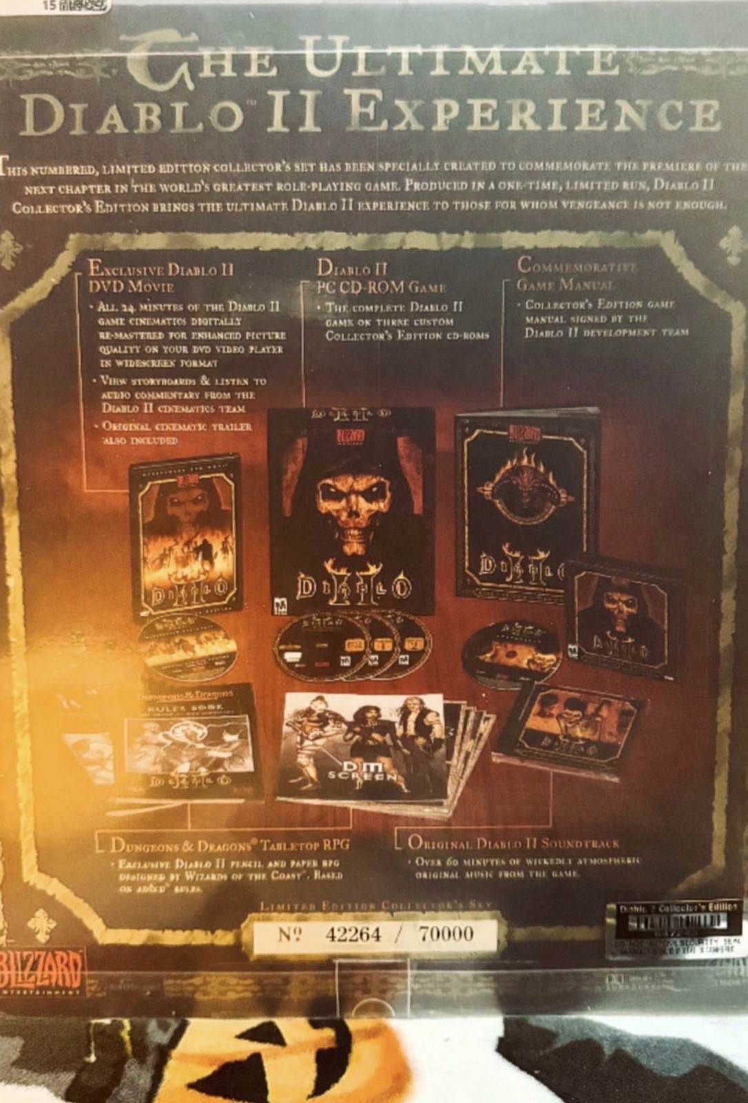 Diablo 2 II Collector’s Edition PC Factory Sealed Big Box #42264/70000