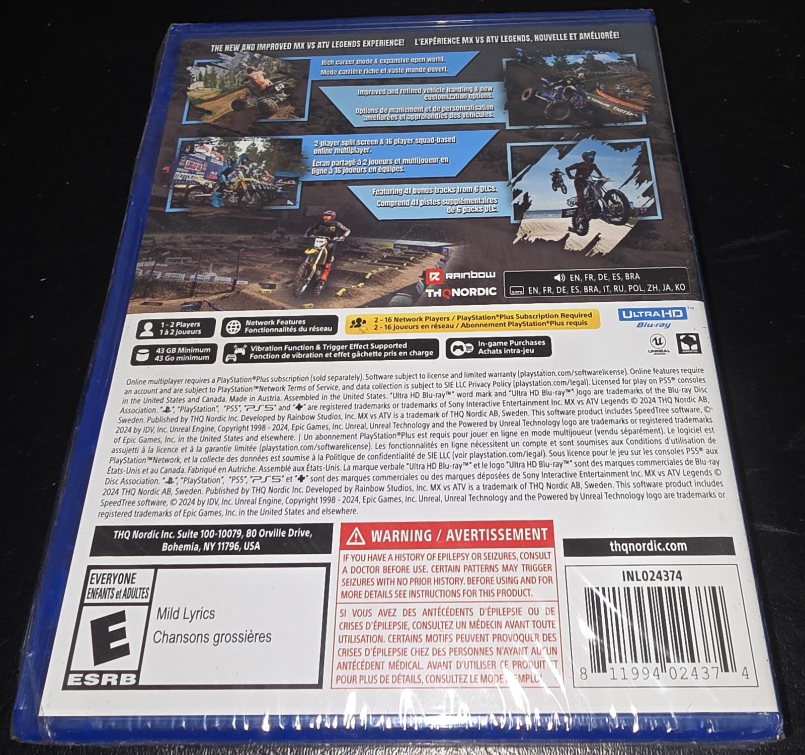 Mx Vs Atv Legends Season Two for Playstation 5 Brand New Factory Sealed