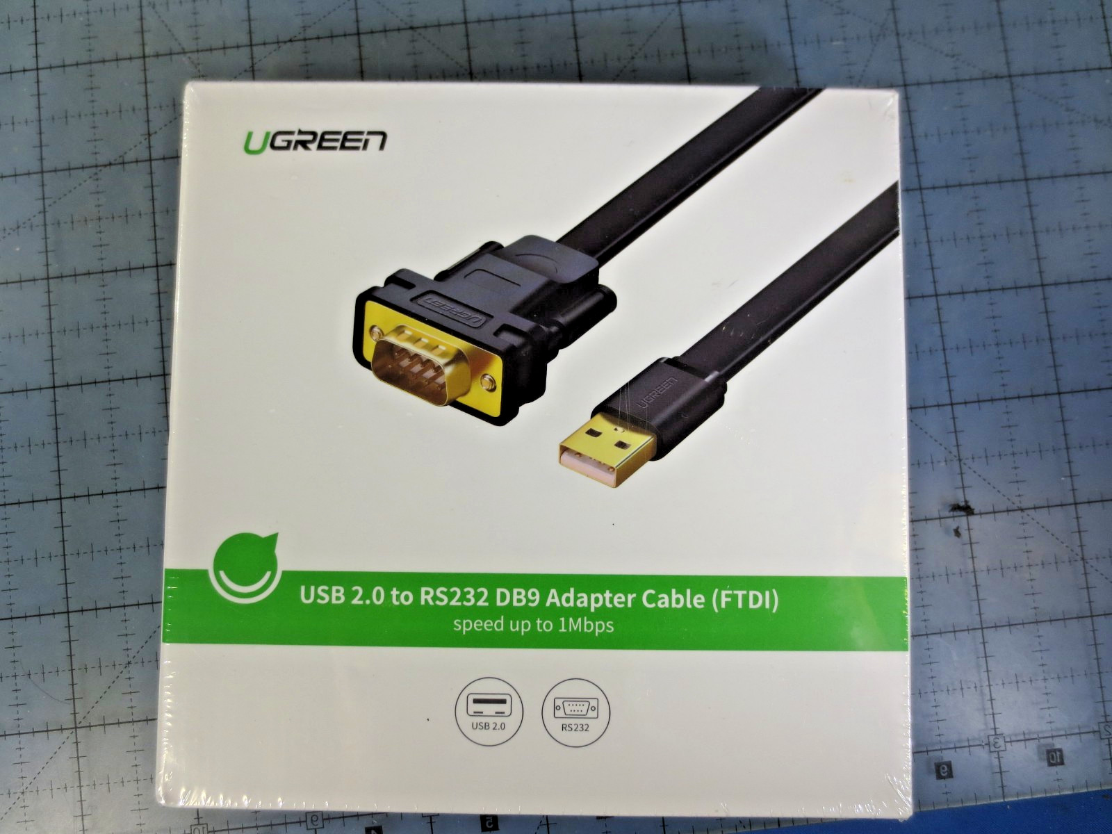 Ugreen 20206 Up to 1Mbps USB 2.0 to RS232 DB9 Adapter Cable, Black “M3C”