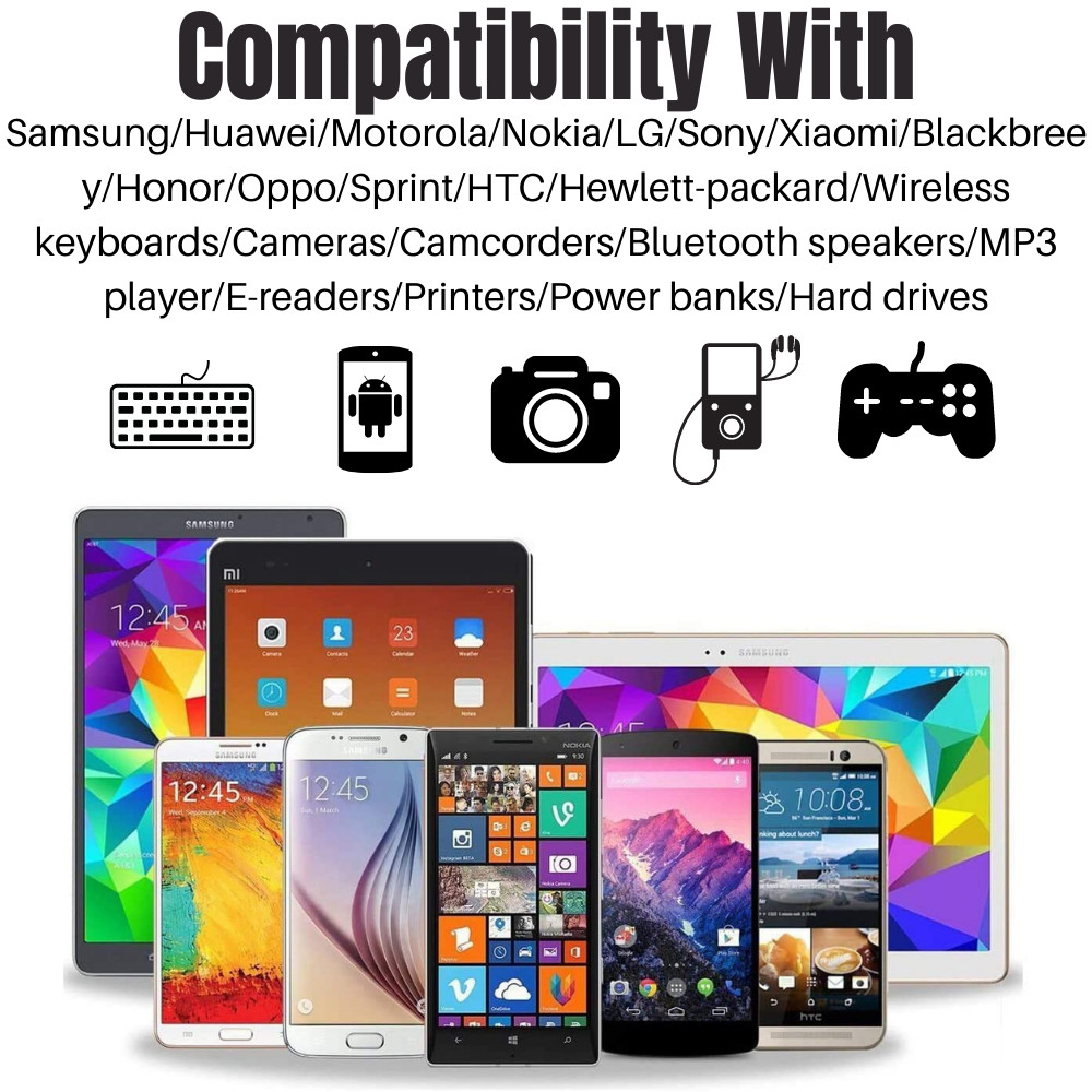 3 Pack Braided Micro USB Charger Cable Charging Cord For Android Samsung Google