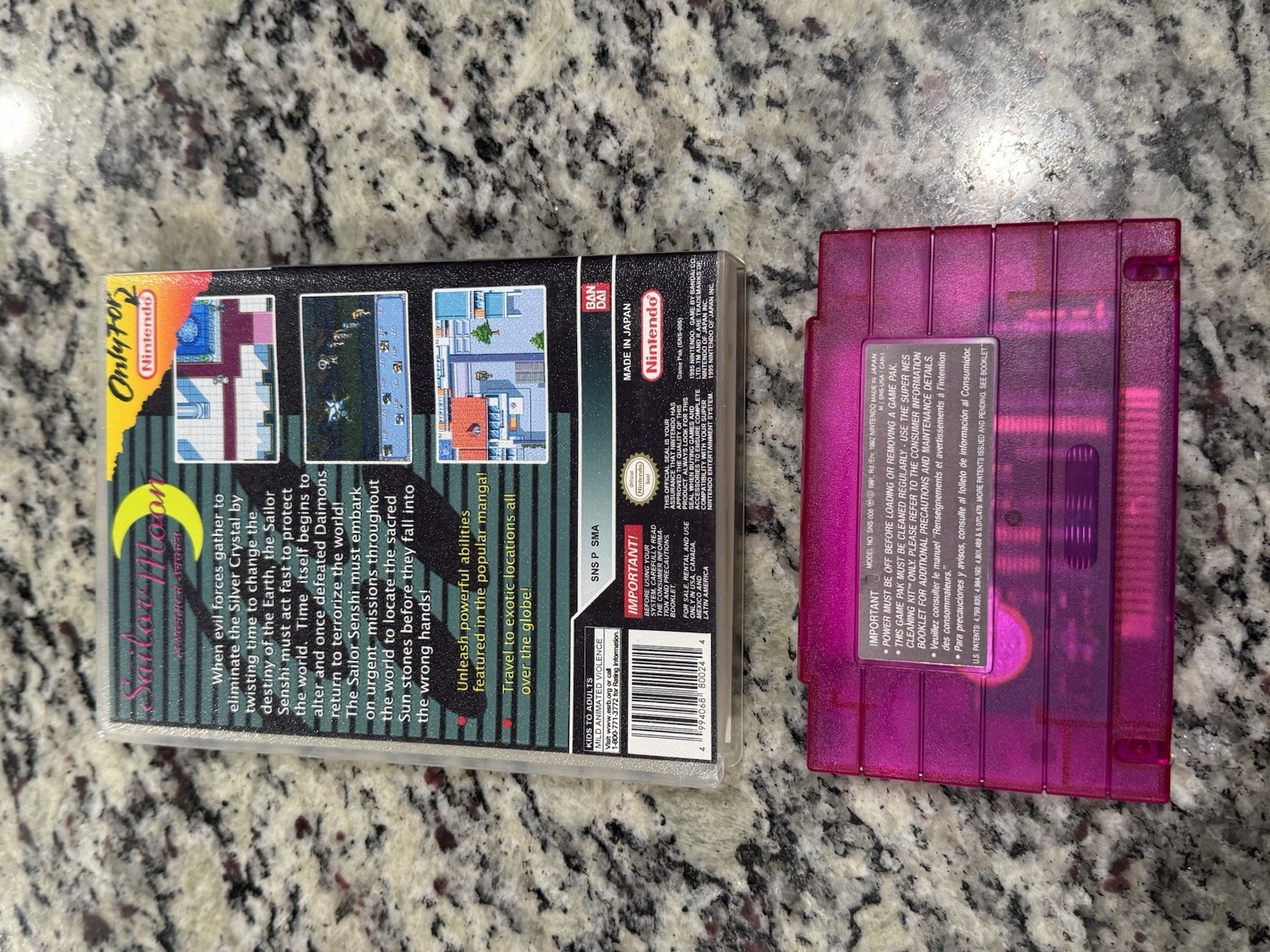 Sailor Moon Another Story ENGLISH TRANSLATION For SNES Super Nintendo w/ Case