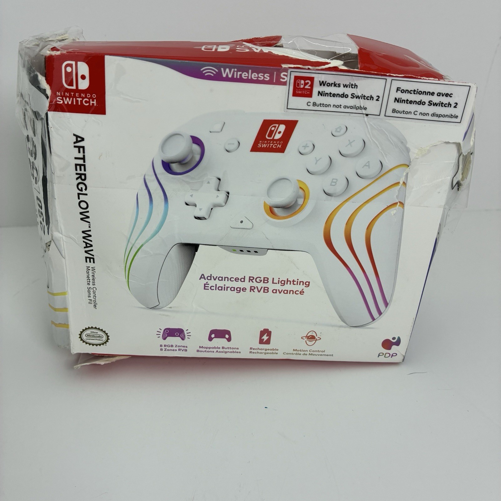 Turtle Beach PDP Gaming Afterglow Wave White Wireless Nintendo Switch Controller