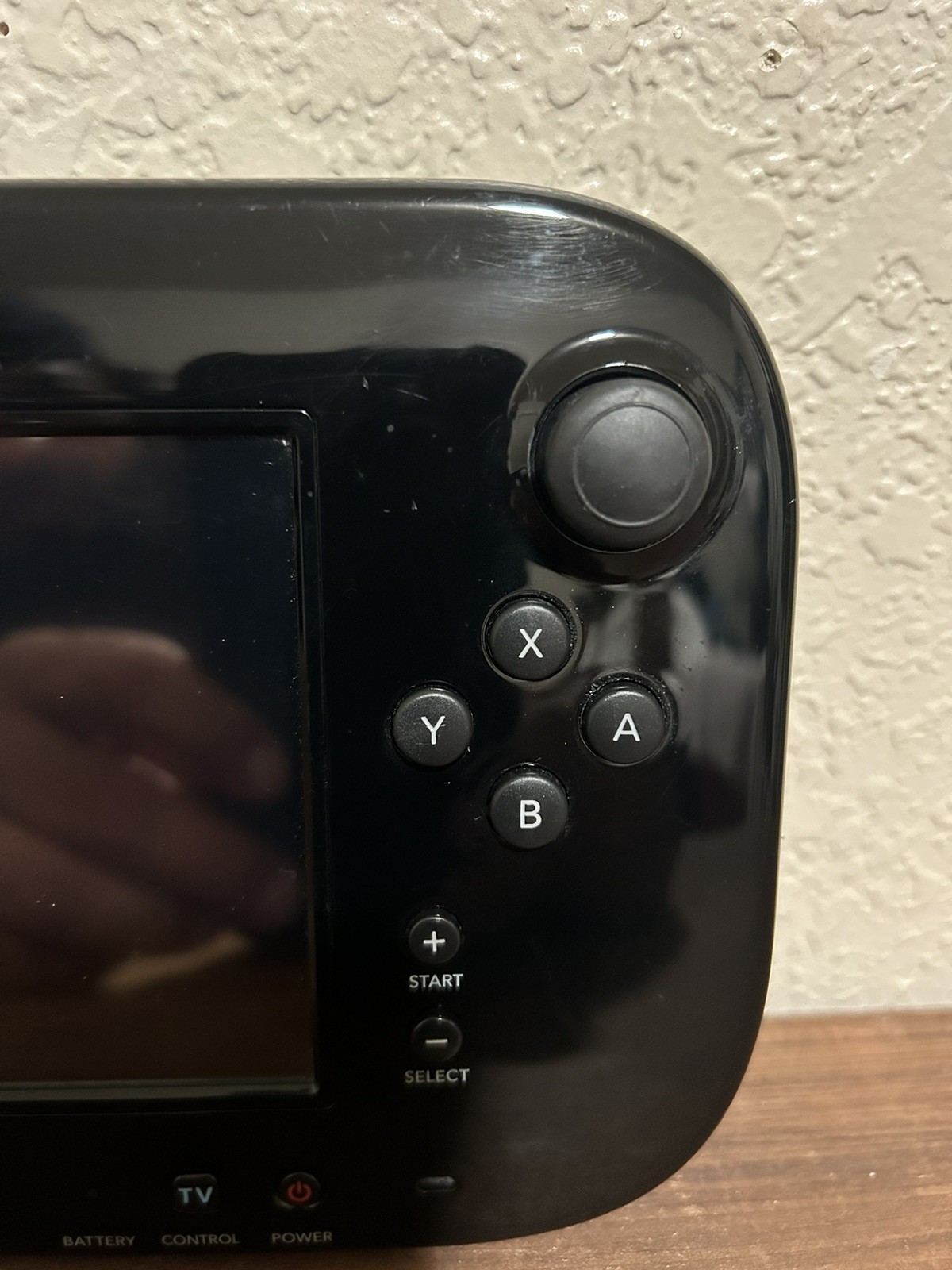 WII U GAMEPAD CONTROLLER BLACK with STYLUS WUP-010 GAMEPAD- TESTED WORKING