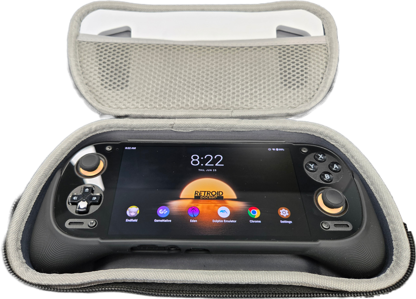 Retroid Pocket 6 12GB RAM 256GB Stick Top Black + Grip and Case Handheld Consol
