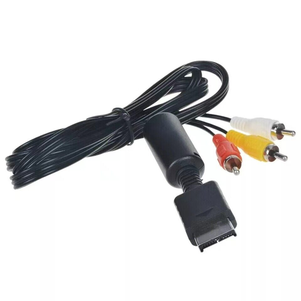 5ft AV to RCA Audio Video Composite Cable Cord for Slim PlayStation PS1 PS2 PS3