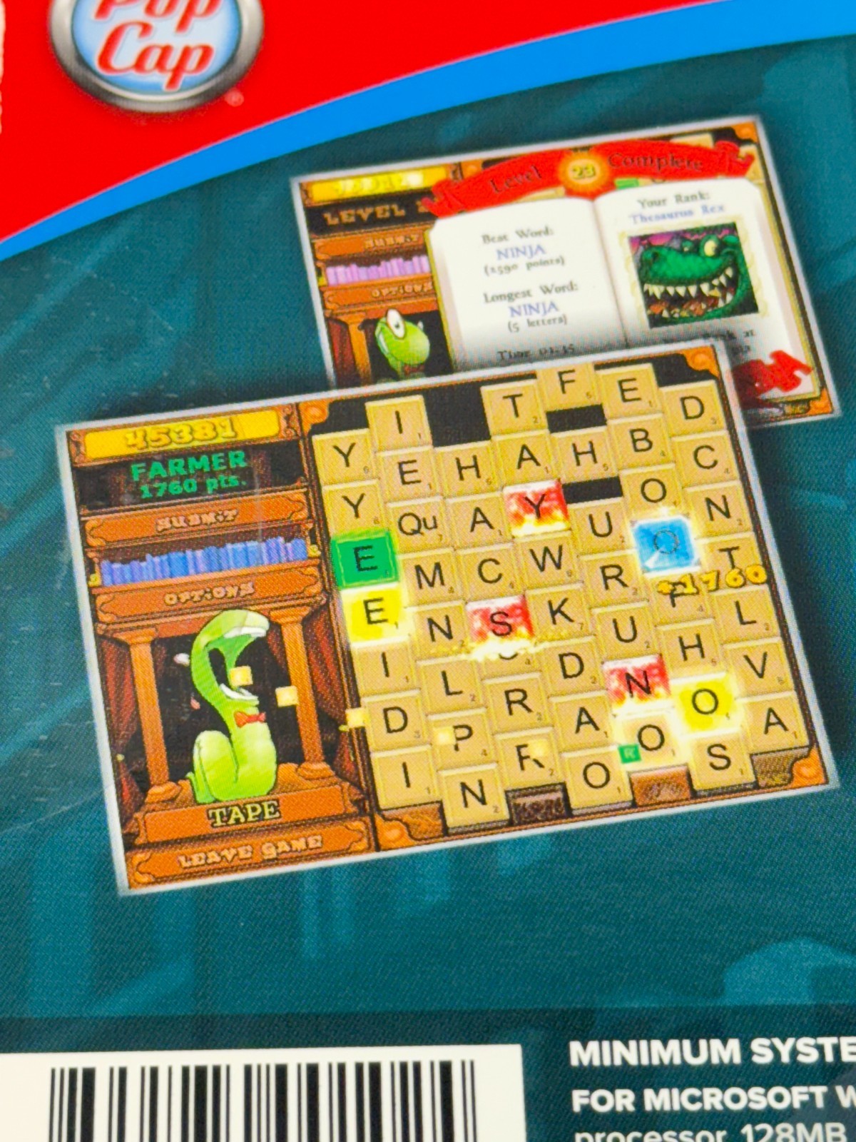 PopCap Bookworm PC Mac CD-ROM Word Puzzle Game Book Worm Pop Cap Spelling Game