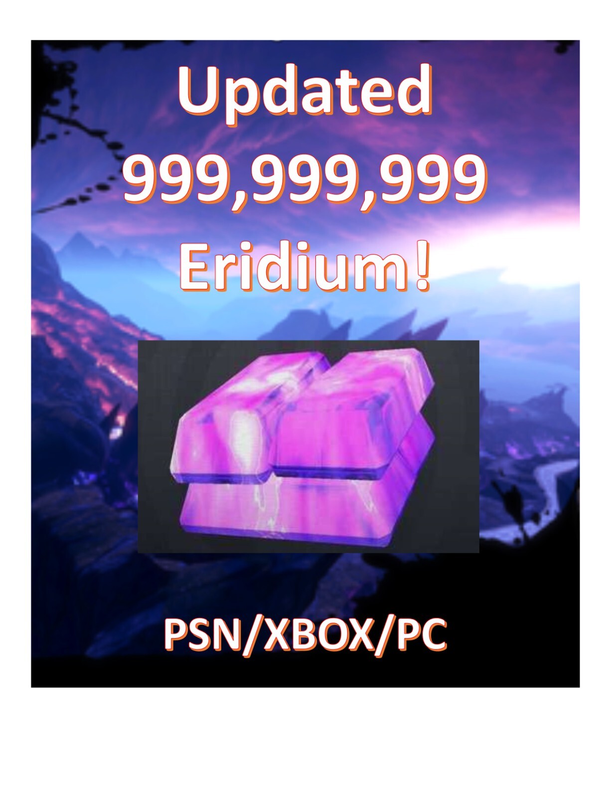 PS4/PS5/PC – 1 Billion Eridium – Borderlands 3 – BL3