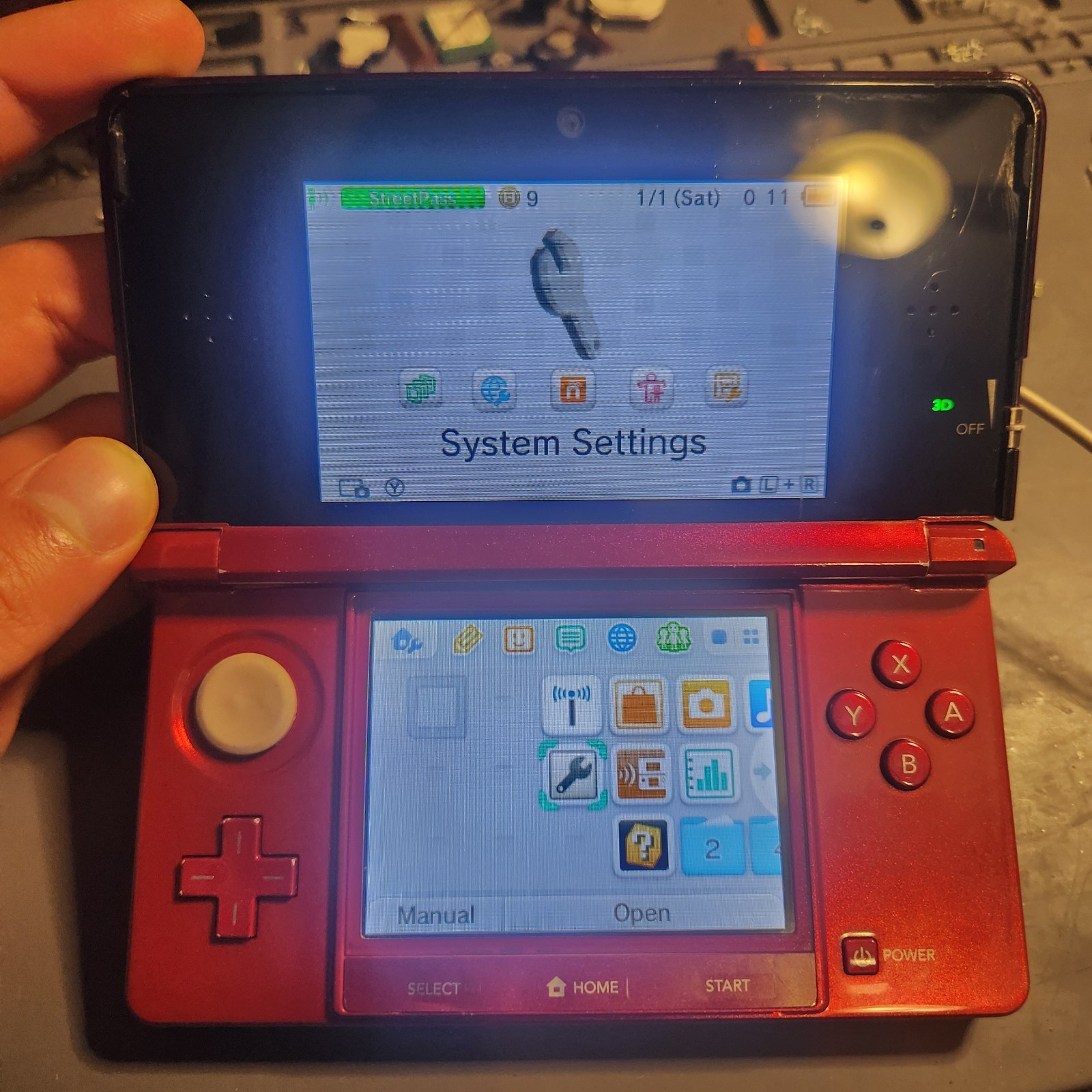 Nintendo 3DS Handheld Game Console Flame Red
