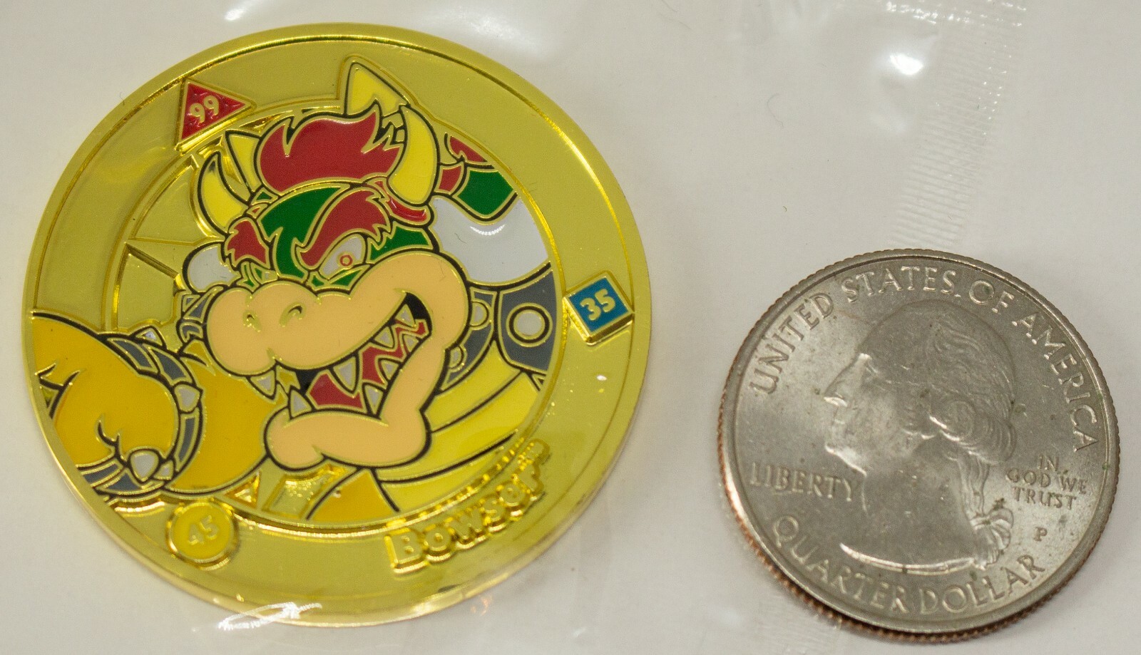 Super Mario Challenge Coin [GOLD Bowesr] Enterplay 2016 RARE Collectible – New