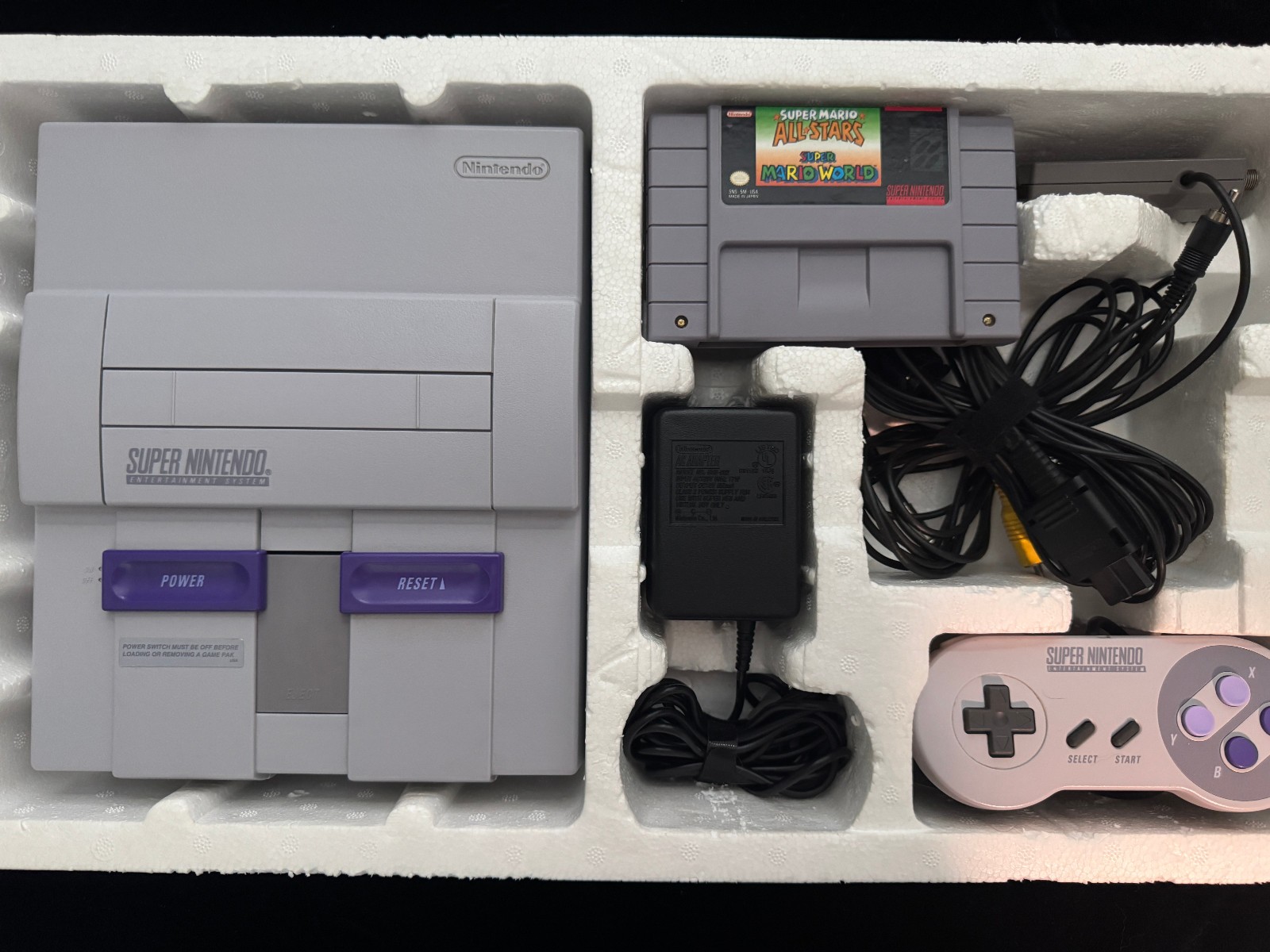 Super Nintendo SNES Console – Mario All-Stars Set Complete In Box Working Tested