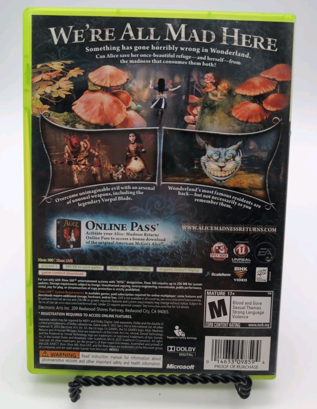 Alice: Madness Returns (Microsoft Xbox 360, 2011) – Tested Works!