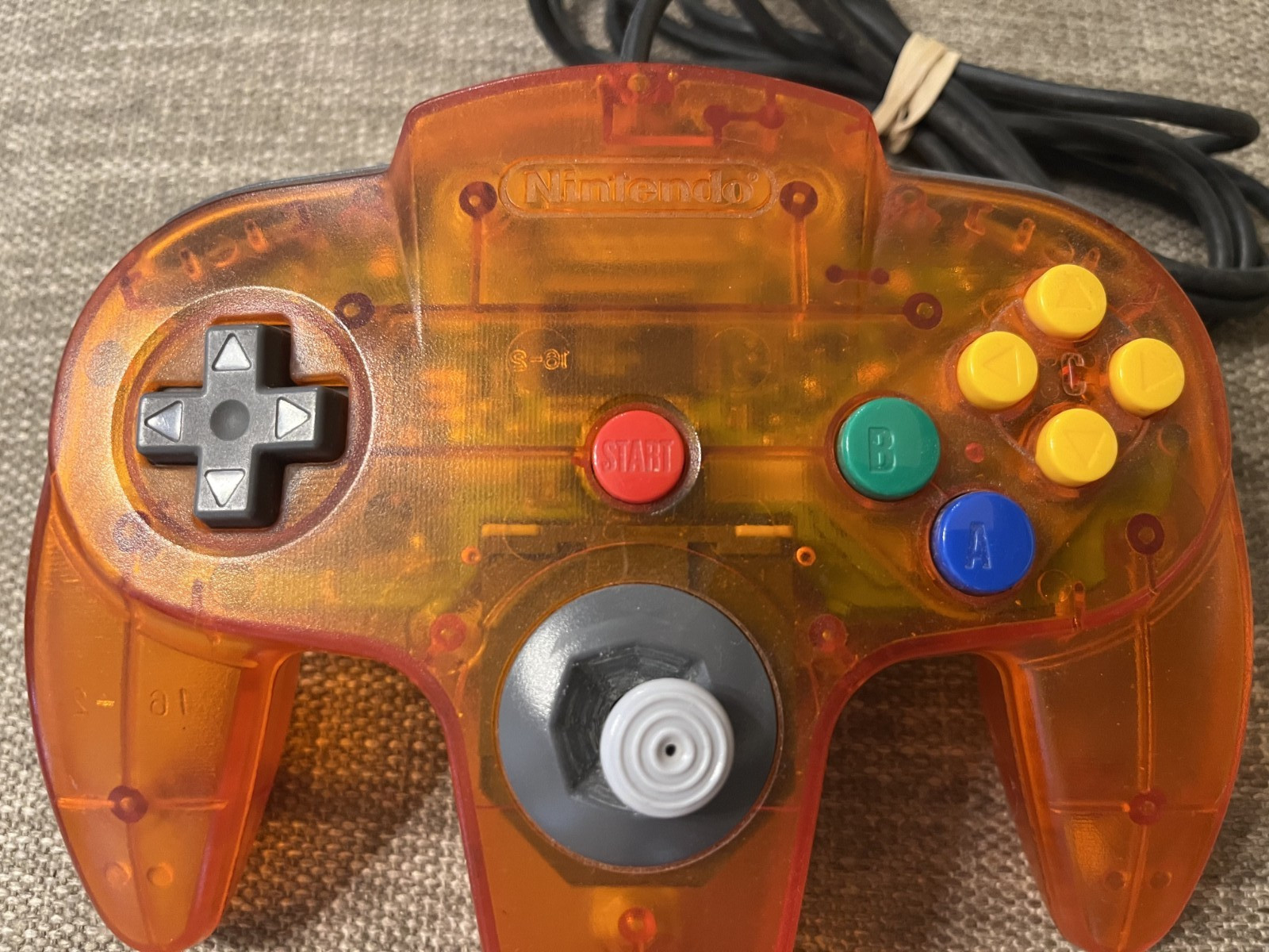 TESTED Official OEM Nintendo 64 N64 Fire Orange Controller – Loose Stick