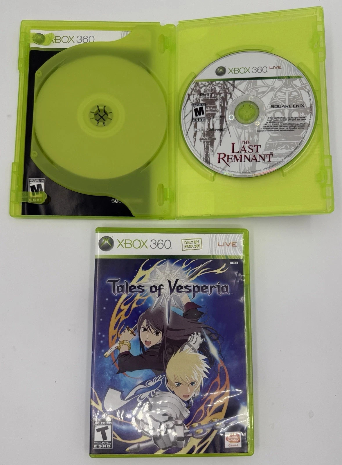Xbox 360 RPG Lot: CIB The Last Remnant & New Tales Of Vesperia Square Enix Namco