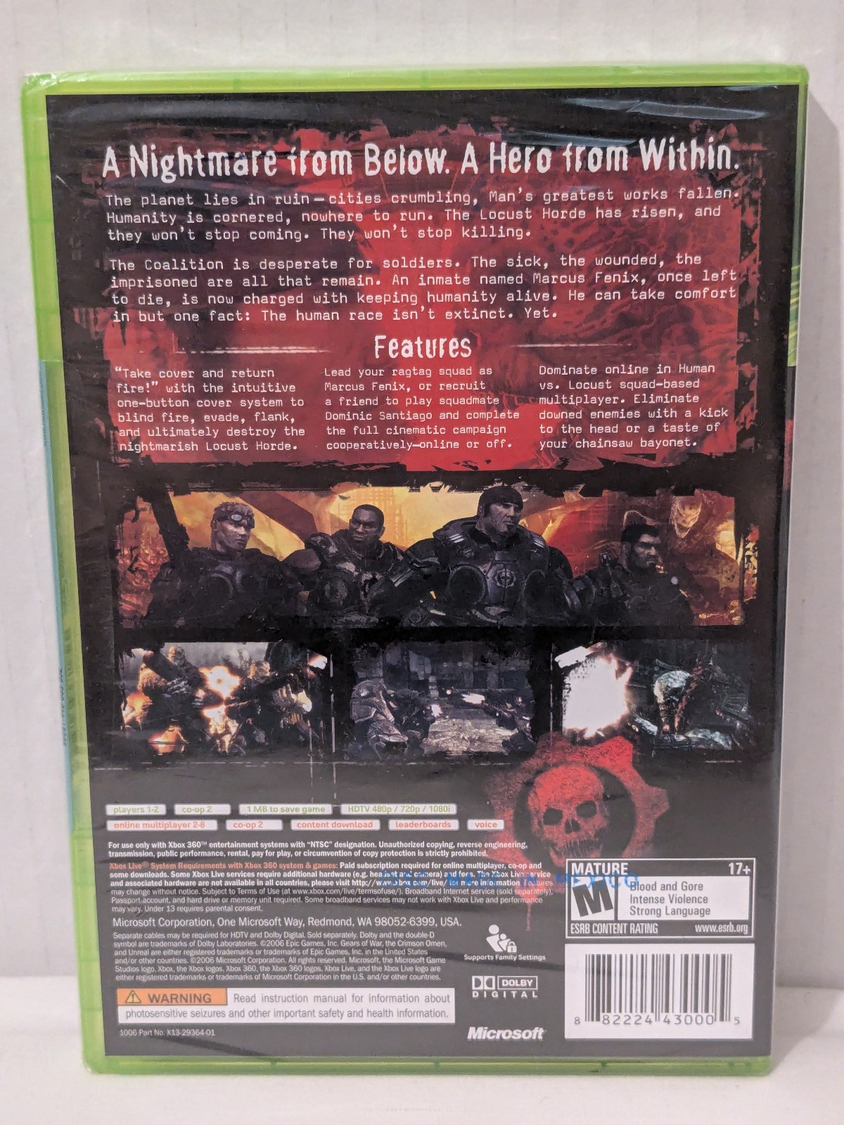 Gears of War (Microsoft Xbox 360, 2006) Not For Resale NFR *READ*