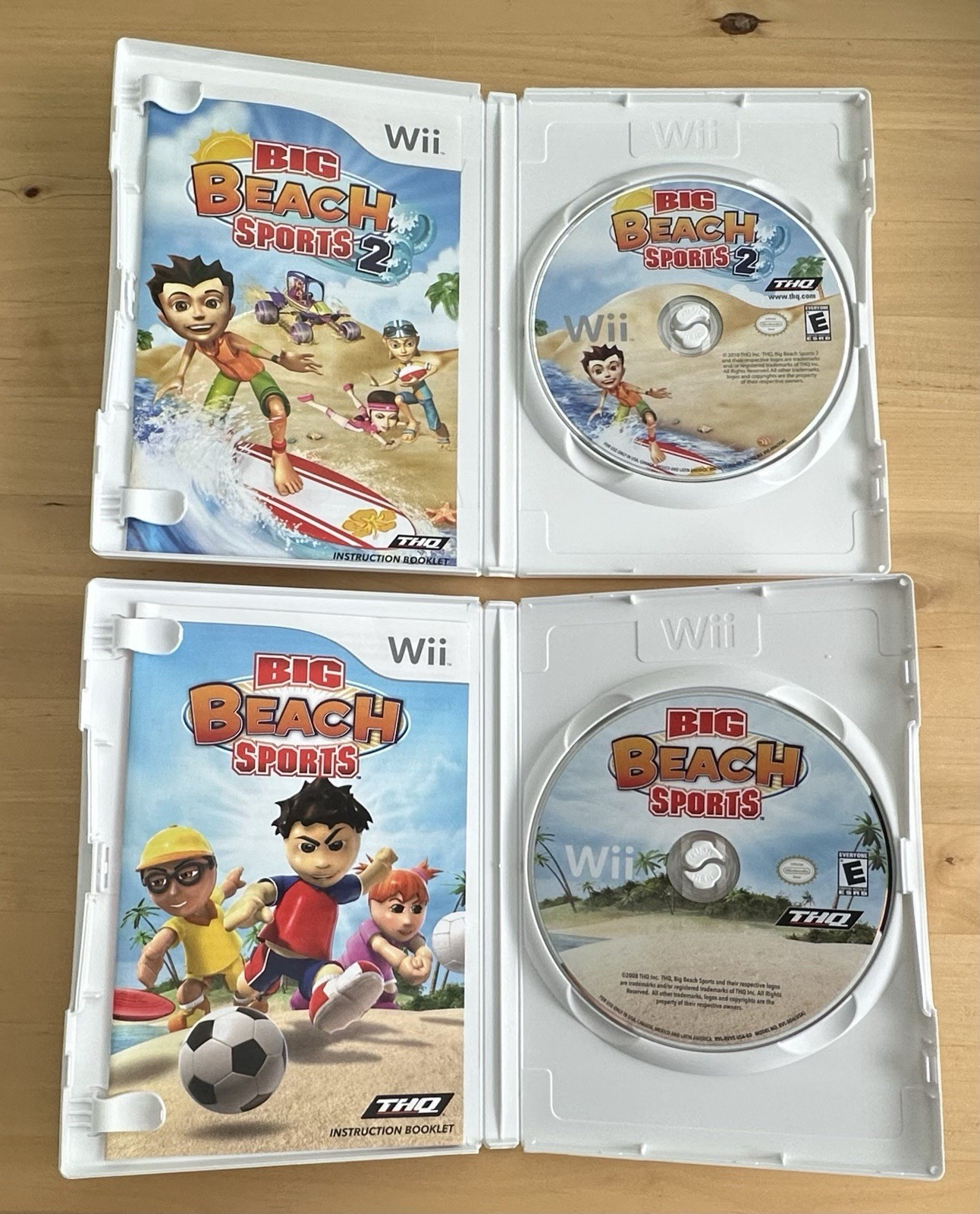 2 for 1 Power Pack x2 & Big Beach Sports Double Pack – Rare CIB Nintendo Wii Lot