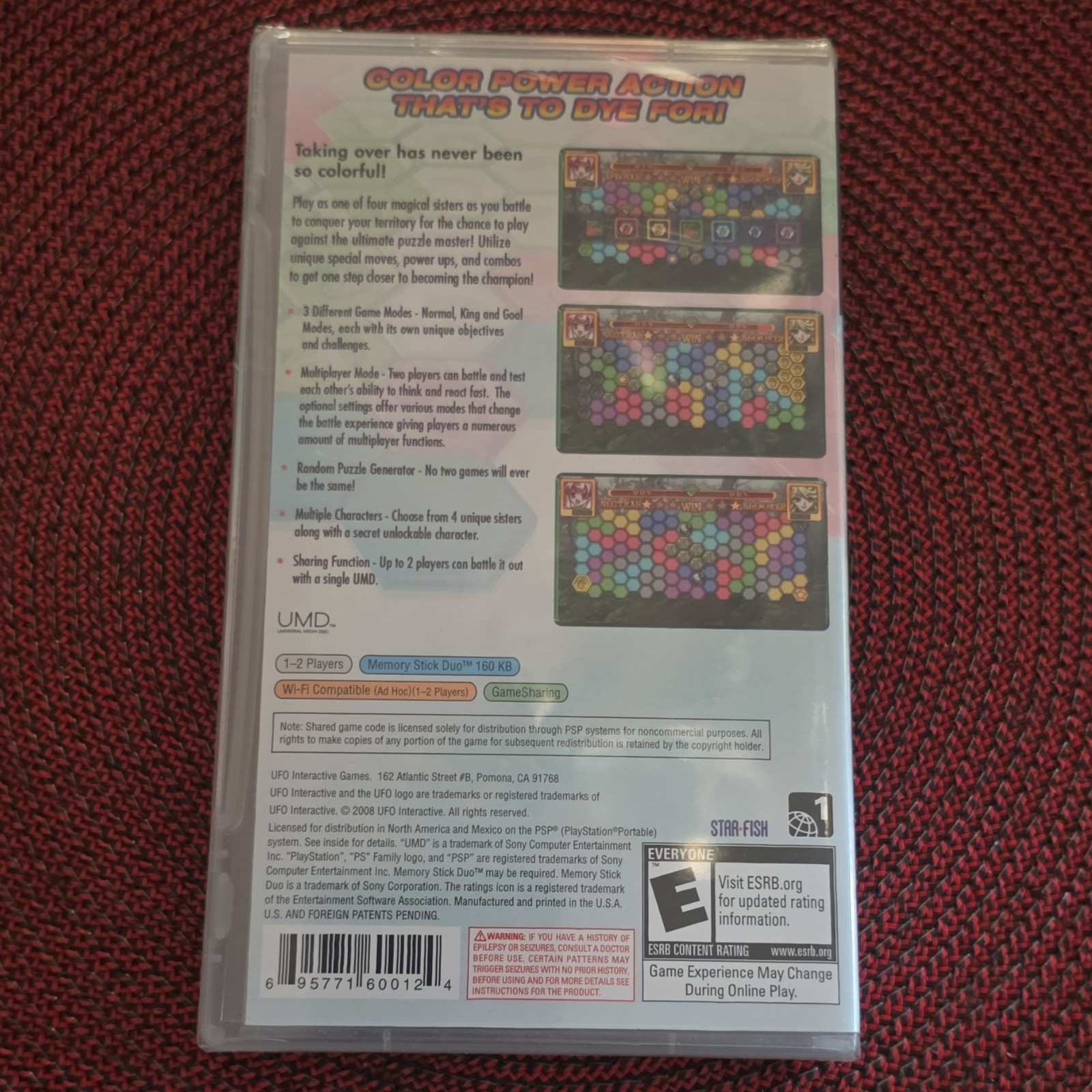 UFO Interactive Chameleon Puzzle Manual Multiplayer PSP NTSC 2008