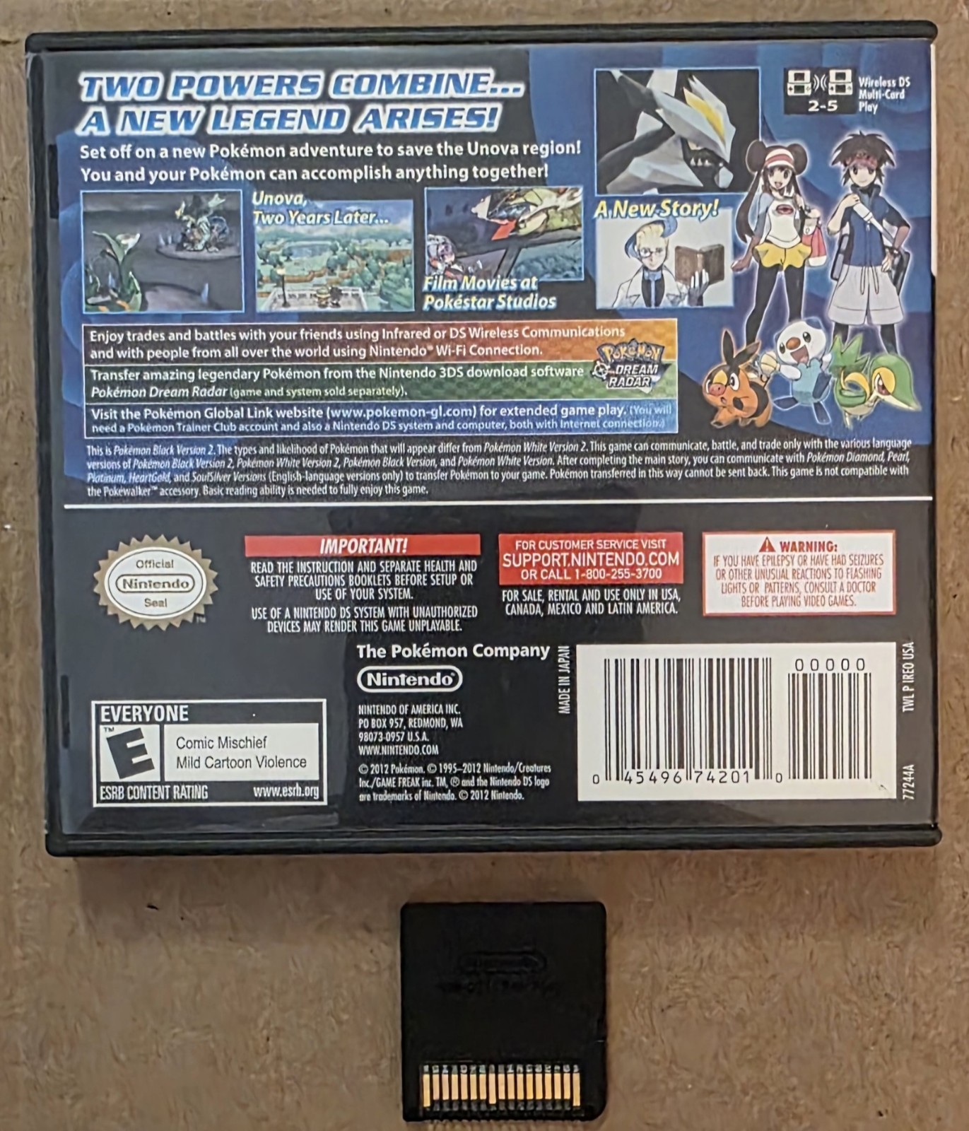 Pokemon Black Version 1 & 2 Bundle (Nintendo DS) Lot of 2- Cib Complete & Tested