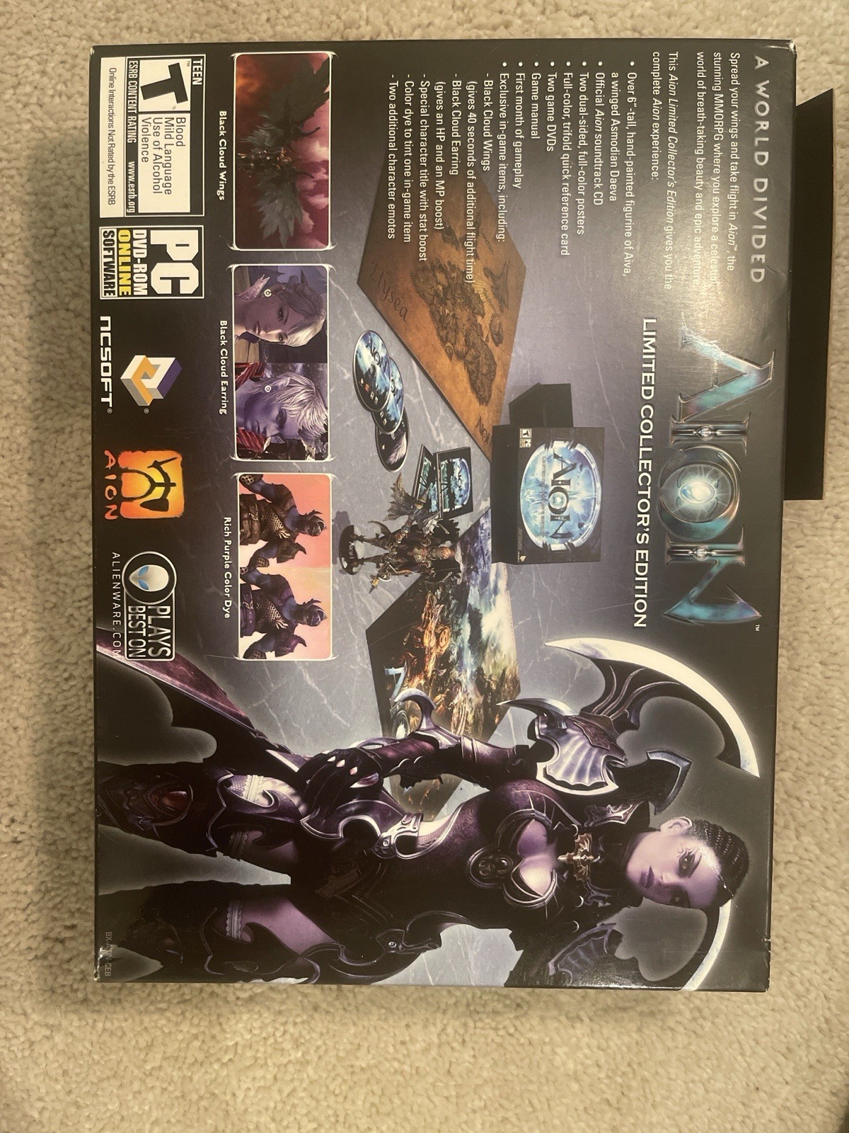 Aion Limited Collector Edition PC BIG BOX Complete w/ Figurine + Day One Receipt