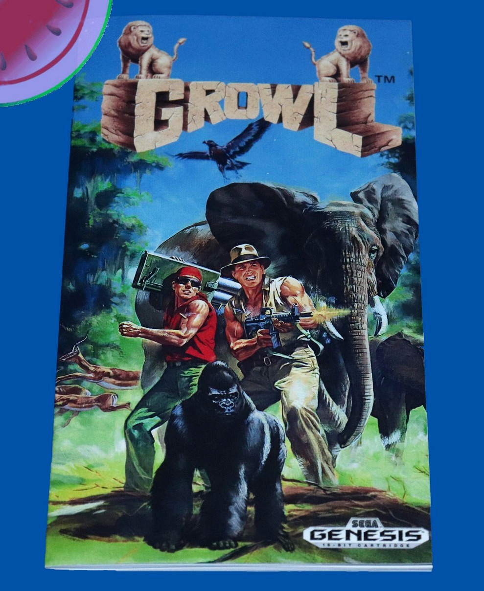 TESTED Sega GENESIS Game GROWL Beat Em Up with NEW Case, Manual, Taito Wave Ad