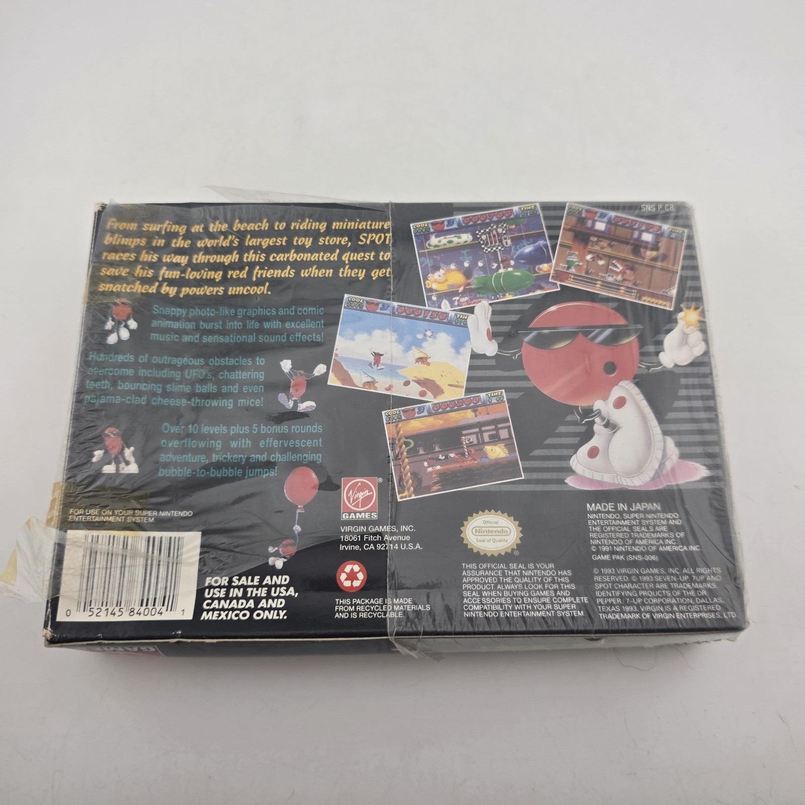 Cool Spot – Box With Reg Card – Super Nintendo Snes – Authentic (No Game)