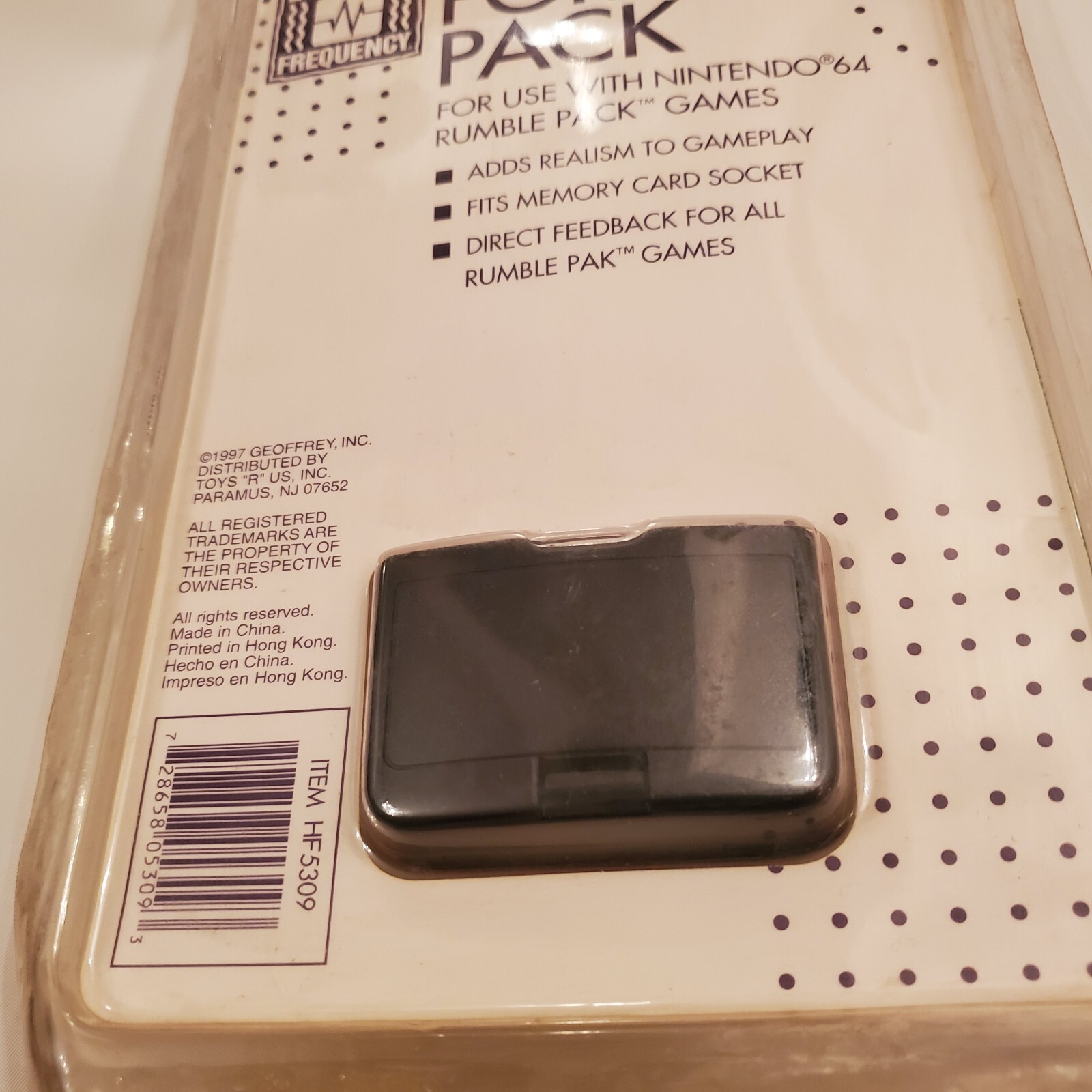 NEW 1997 Force Pack Tremor Rumble Pack Pak Nintendo 64 N64 Mad Catz Toys R US N