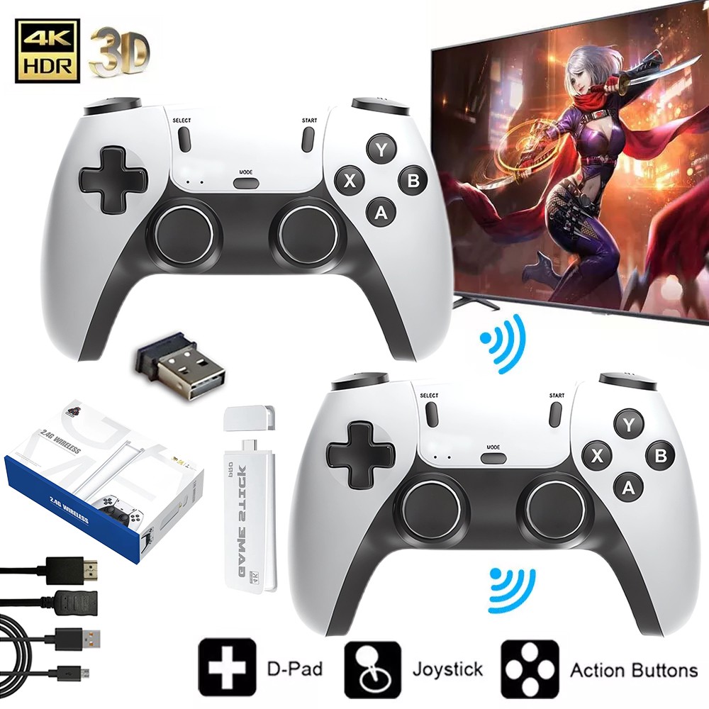 M15 Video Game Console 30000+ Games TV Stick 64GB HDMI 2 Wireless Controller ACK
