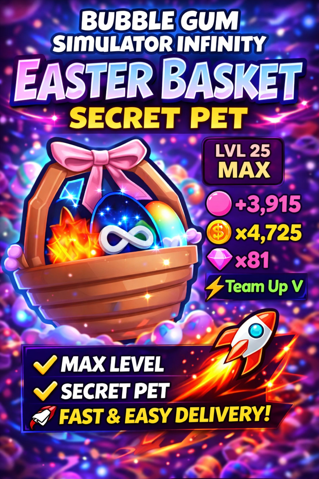 Bubble Gum Simulator Infinity | BGSI | SECRET Pets – CHEAPEST
