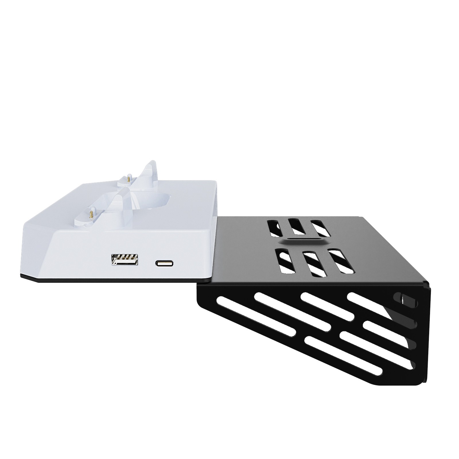 For PS5 Slim Console Wall Mount PS5 Gamepad Holder with RGB Light Triangle Stand