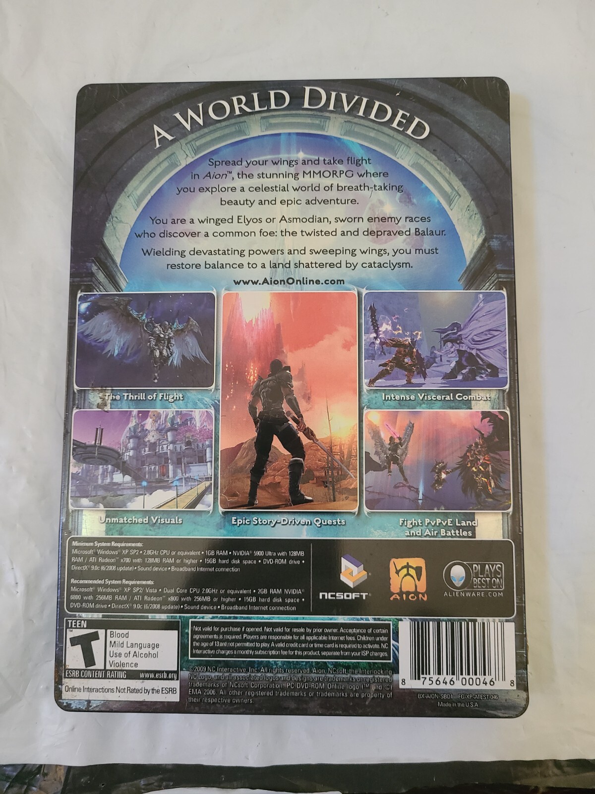 Aion (PC DVD-Rom, 2009, 2-Discs) Steelbook Edition Complete w/Game manual