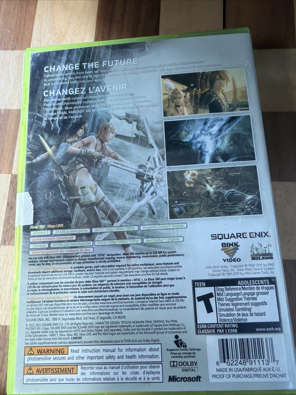 Final Fantasy XIII-2 (Microsoft Xbox 360, 2012) Complete CIB W Manual