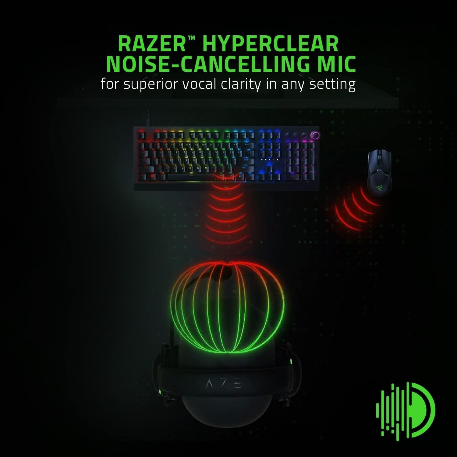 Razer BlackShark V2 X Gaming Headset: 7.1 Surround Sound – 50mm 3.5 mm, Black