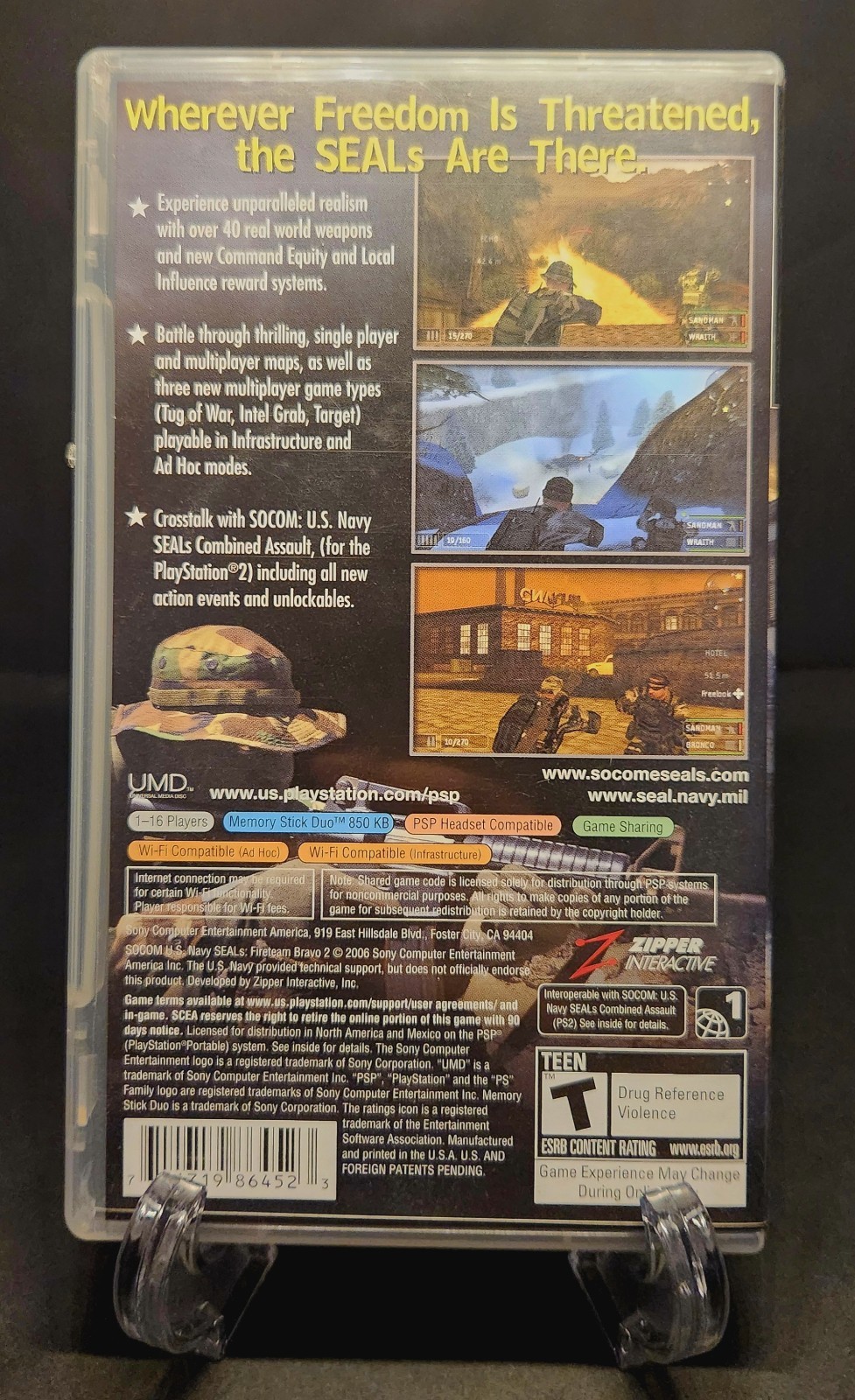 *TESTED, CIB* SOCOM: U.S. Navy SEALs — Fireteam Bravo 2 (Sony PSP, 2006)