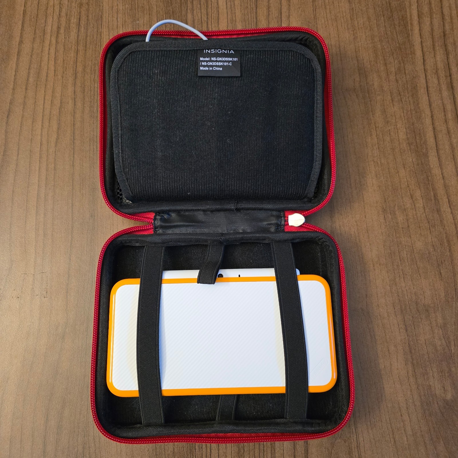 Nintendo 2DS XL Console – White/Orange with Original Box, Case and R4 card