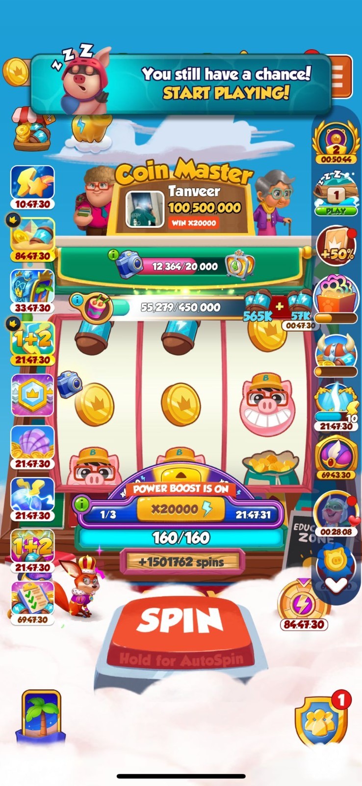 Coin Master Mobile Game Account with Screenshots