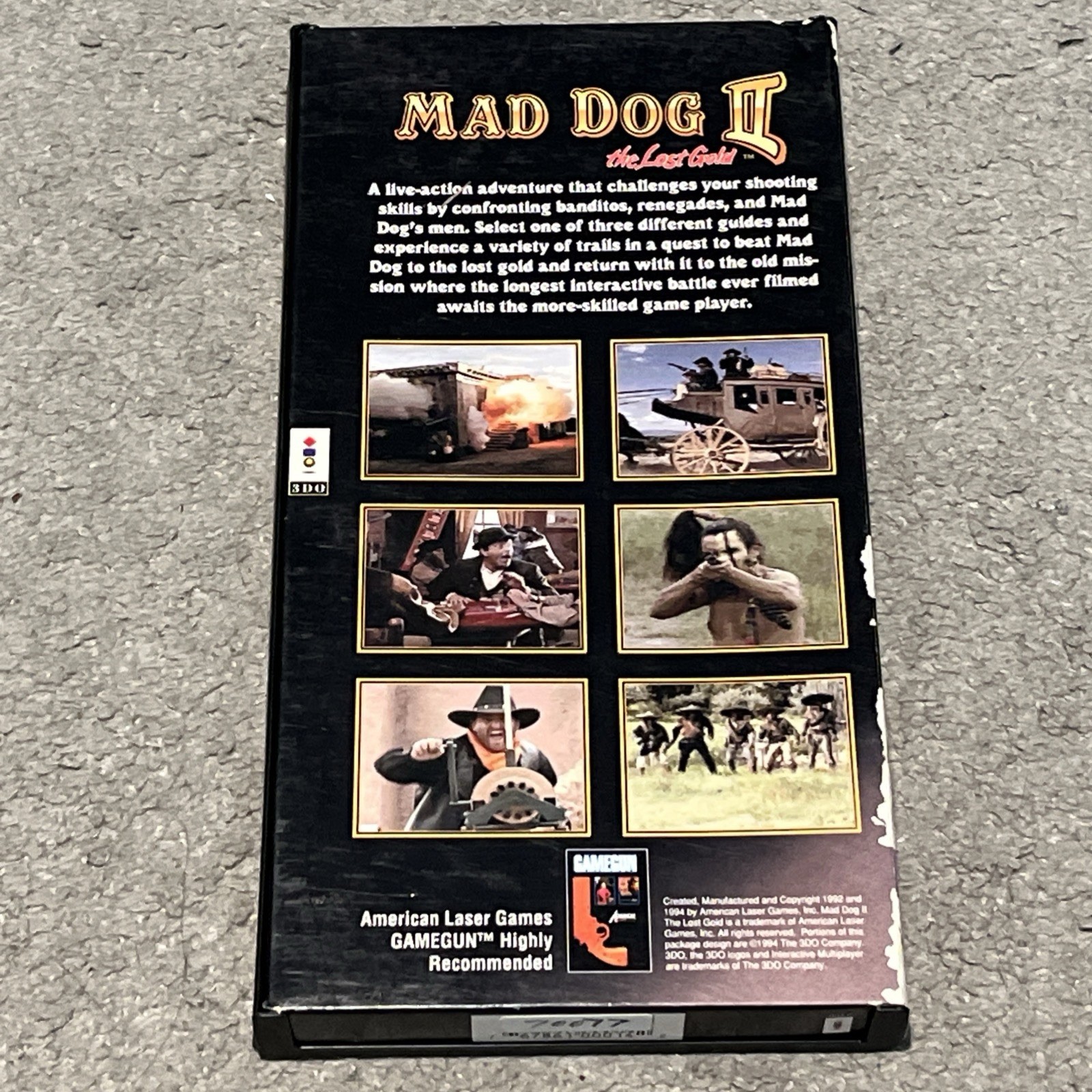 Mad Dog II 2: The Lost Gold (3DO, 1994) Case Disc Manual Reg Card