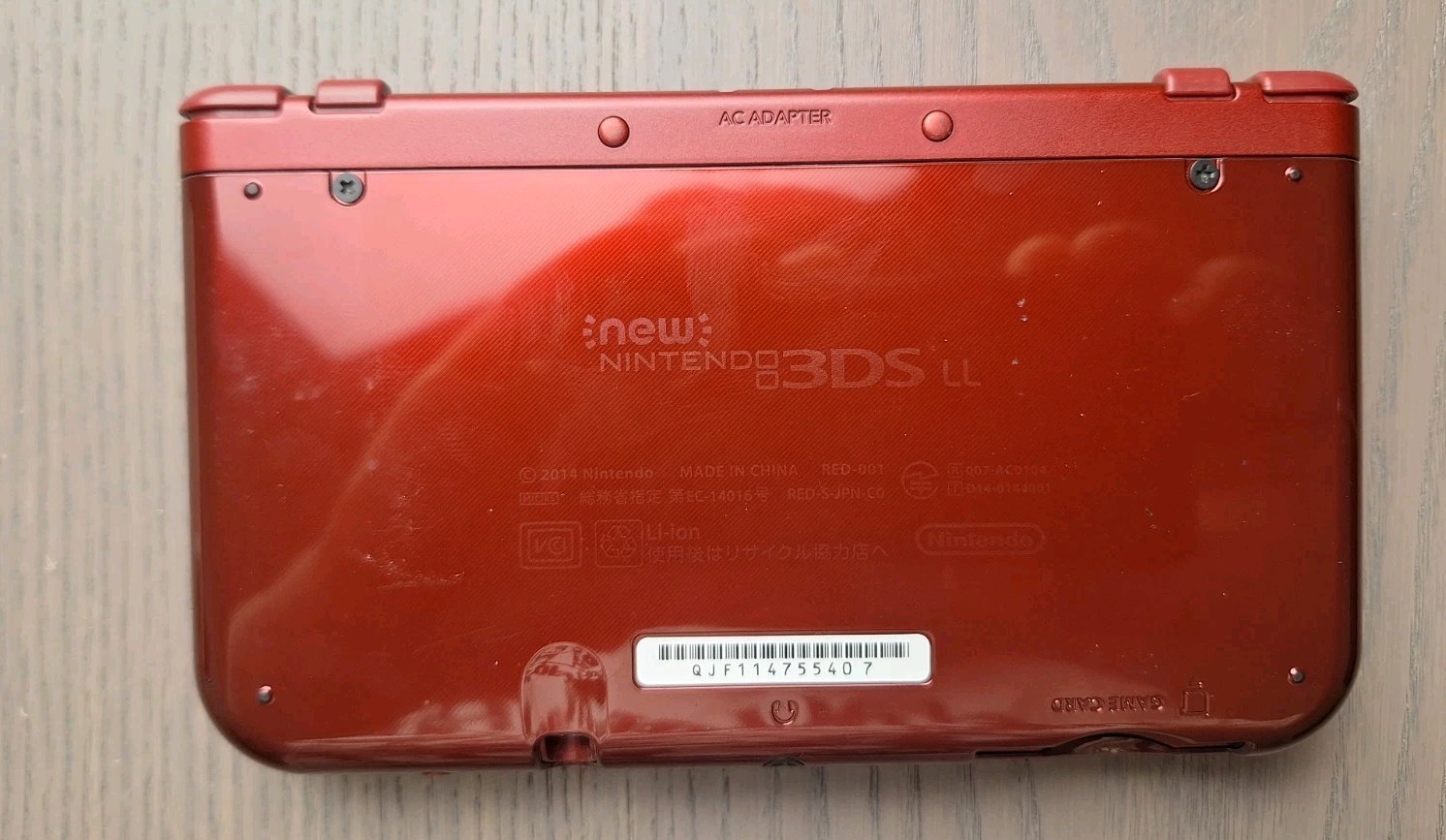 New Nintendo 3DS XL Metallic Red Charger + 32GB SD Card | Region Free BOTTOM IPS