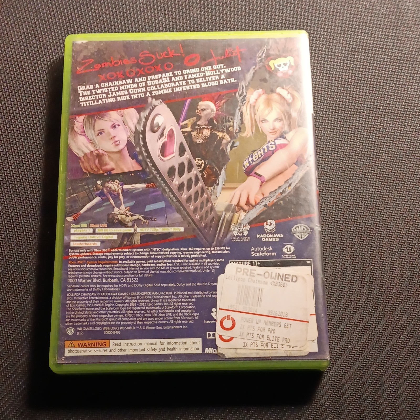 NO GAME Warner Bros. Games Lollipop Chainsaw (Microsoft Xbox 360) M – Mature