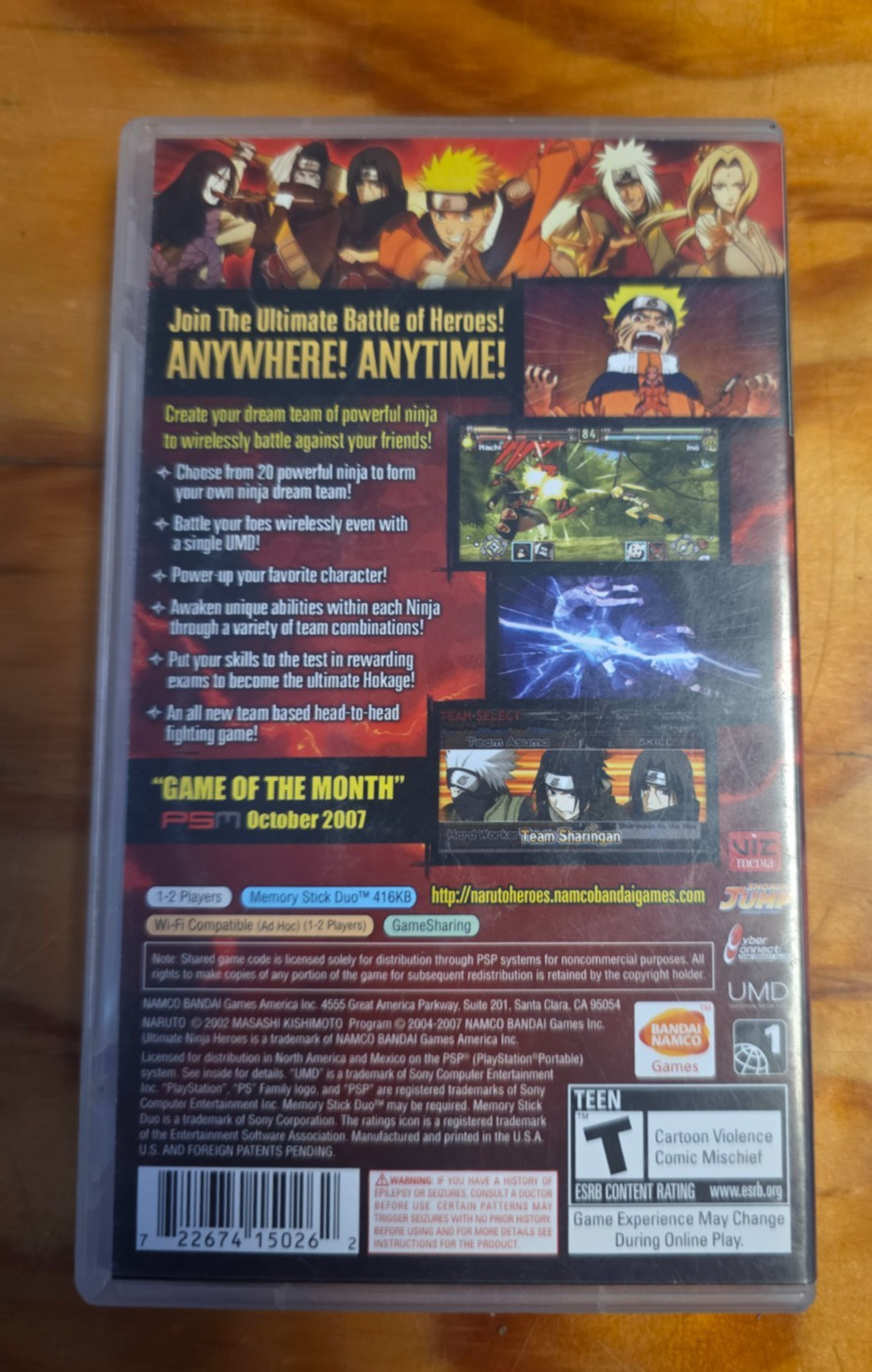 Naruto: Ultimate Ninja Heroes – Sony PSP, CIB Complete
