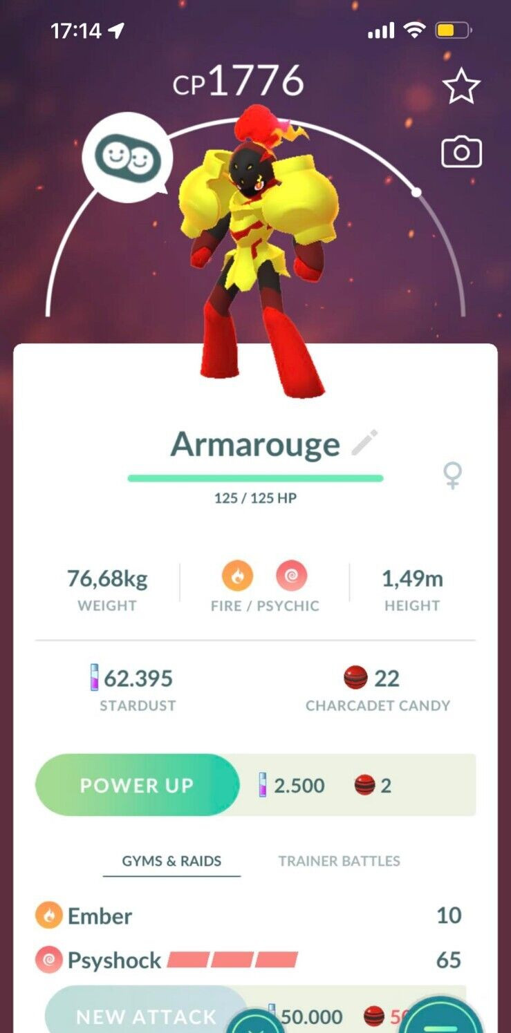 Armarouge (Charcadet Evolution) – Trade – Read Description – Pokémon – Go