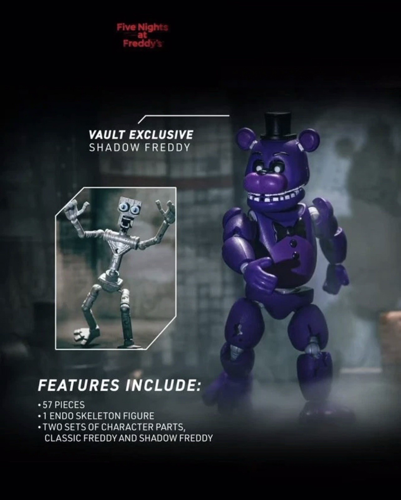 Five Nights at Freddys Endo Shadow Freddy Jazwares Vault Exclusive-In Hand Now!