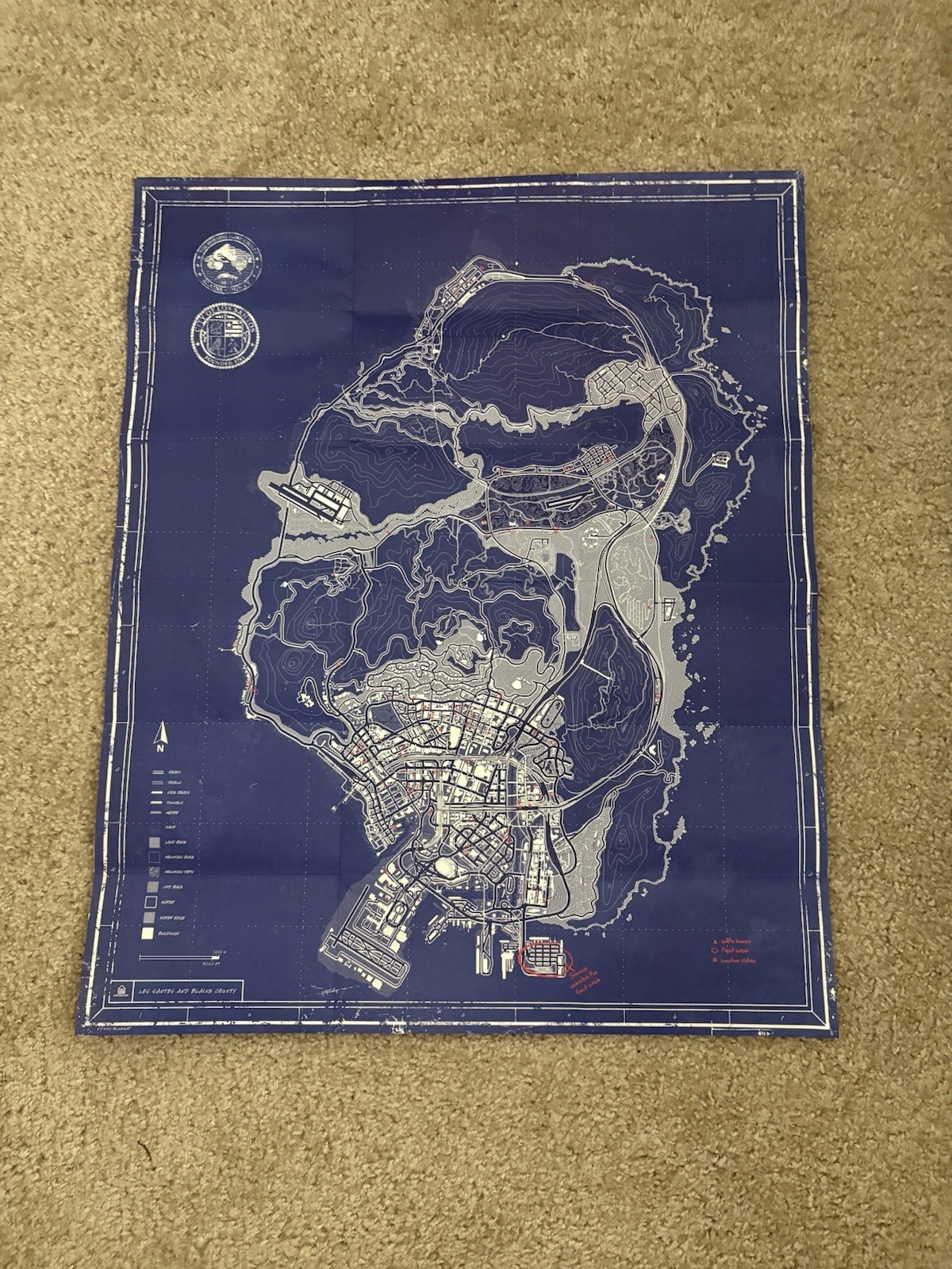 GTA V blueprint, Los Santos Map. UV map