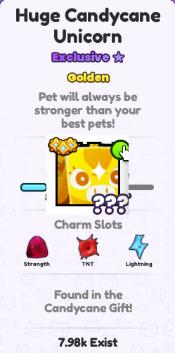 Pet Sim 99 Huge Golden Pets PS99 Wisp Griffin Empyrean Owl Candycane Unicorn