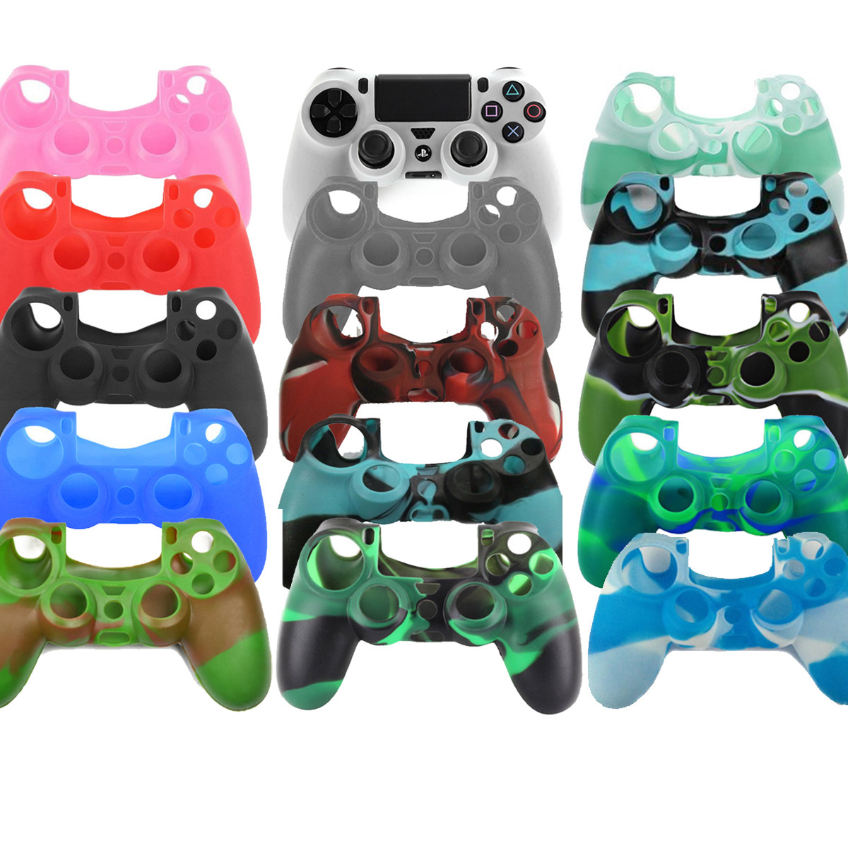 Silicone Rubber Soft Case Gel Skin Cover For Sony PlayStation 4 PS4 Controller